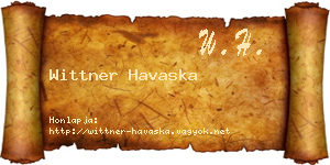 Wittner Havaska névjegykártya